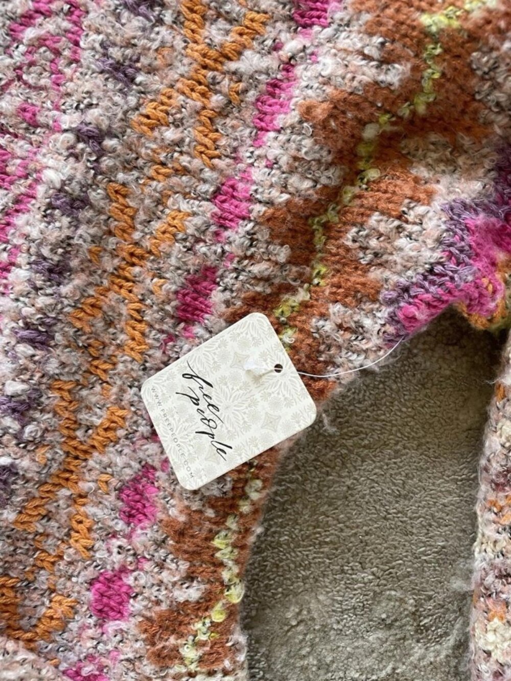 Free People Sweater Dress Pink Forever Fairisle Size Small New With Tag - Picture 4 of 4